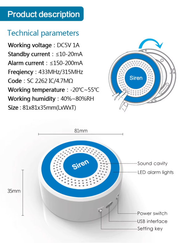 BJ519-1 Tuya 519 Smart Alarm Kit